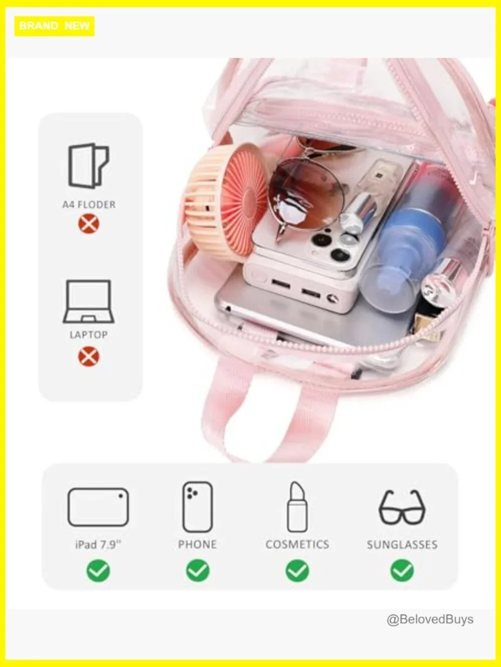 Clear Mini Backpack for Stadium Events - Waterproof PVC